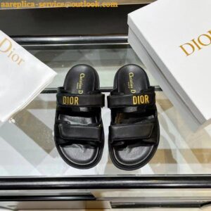 Replica Dior DiorAct Slides In Black Lambskin