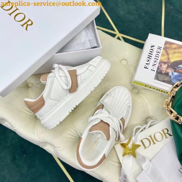 Replica Dior Dior-ID Sneakers In White Leather with Nude Strap 8