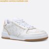 Replica Dior Dior-ID Sneakers In White Leather with Nude Strap