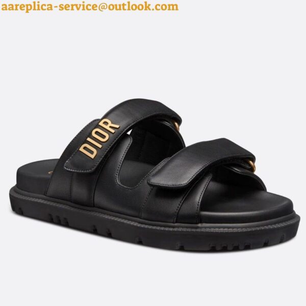 Replica Dior DiorAct Slides In Black Lambskin 11