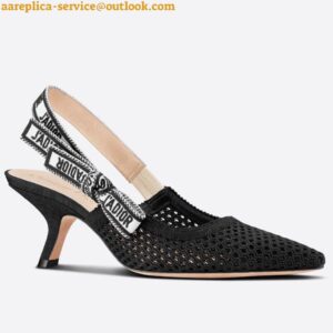 Replica Dior J'Adior Slingback Pumps 65mm In Black Micro Mesh