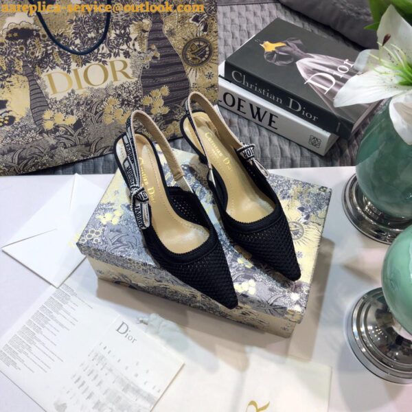 Replica Dior J'Adior Slingback Pumps 65mm In Black Micro Mesh 6