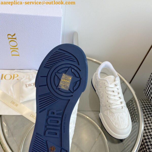 Replica Dior One Sneakers In White Oblique Perforated Calfskin 7