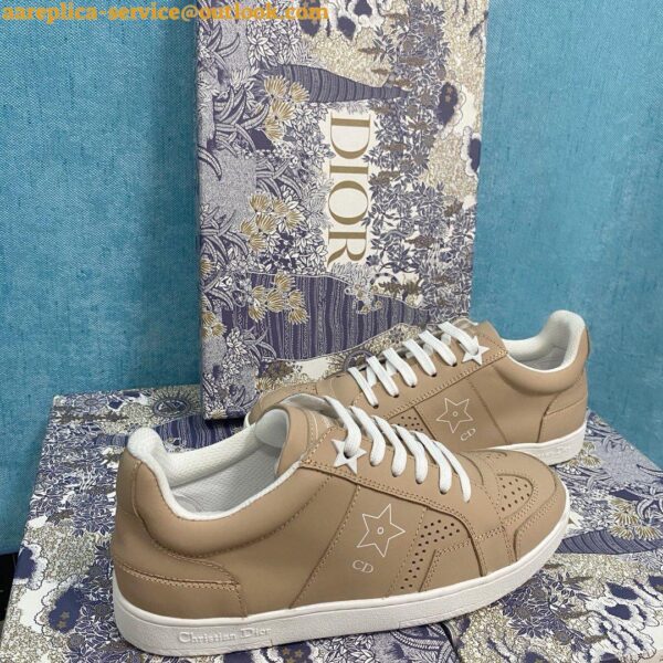 Replica Dior Star Low-top Sneakers In Beige Calfskin 7