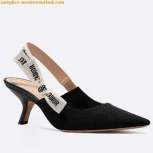 Replica Dior J'Adior Slingback Pumps 65mm In Black Technical Fabric