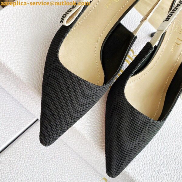 Replica Dior J'Adior Slingback Pumps 65mm In Black Technical Fabric 3