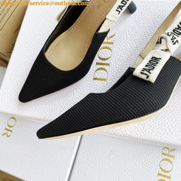 Replica Dior J'Adior Slingback Pumps 65mm In Black Technical Fabric 6