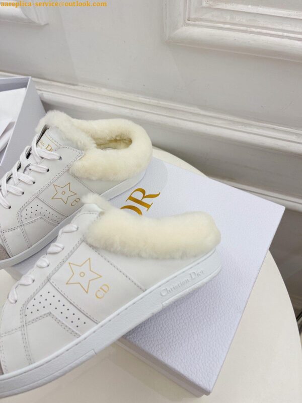 Replica Dior Star Low-top Sneakers in White Calfskin and Shearling 5