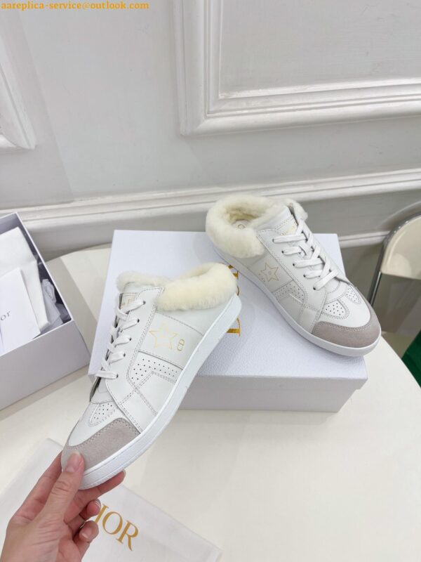 Replica Dior Star Low-top Sneakers in White Calfskin and Shearling 6