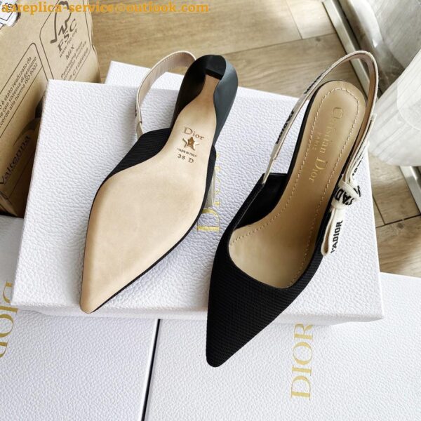 Replica Dior J'Adior Slingback Pumps 65mm In Black Technical Fabric 9