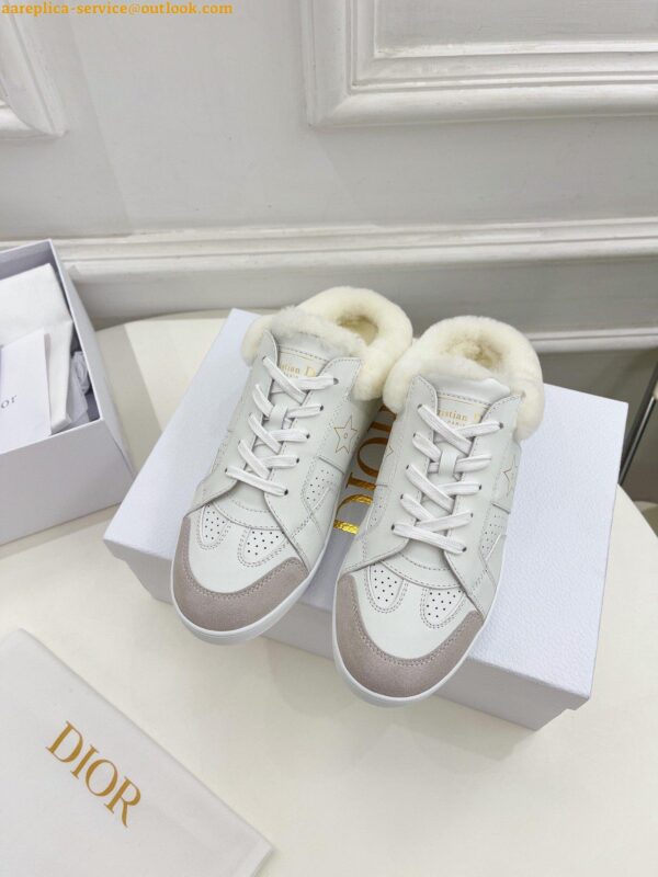 Replica Dior Star Low-top Sneakers in White Calfskin and Shearling 7