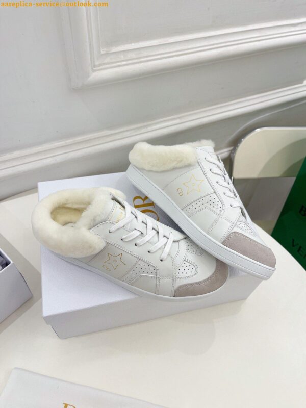 Replica Dior Star Low-top Sneakers in White Calfskin and Shearling 9