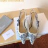 Replica Dior J'Adior Slingback Pumps 65mm In Green Cotton Embroidery 2