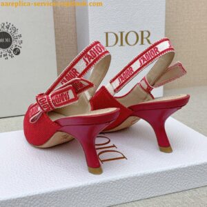 Replica Dior J'Adior Slingback Pumps 65mm In Green Cotton Embroidery 2