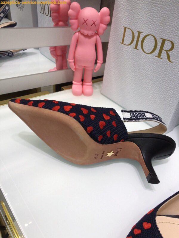 Replica Dior J'Adior Slingback Pumps 65mm In Hearts I Love Cotton 6