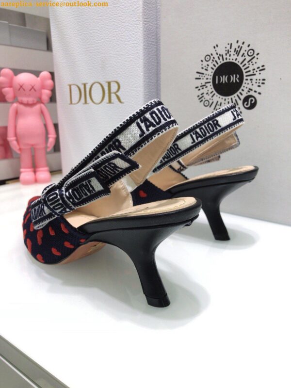 Replica Dior J'Adior Slingback Pumps 65mm In Hearts I Love Cotton 8