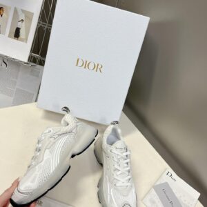 Replica Dior Vibe Sneakers in White Technical Fabric and Mesh