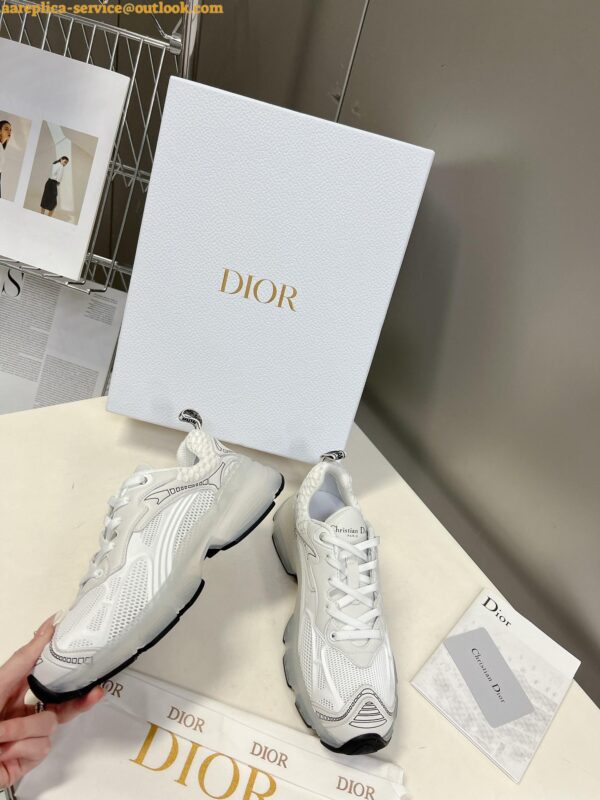 Replica Dior Vibe Sneakers in White Technical Fabric and Mesh 3