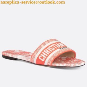 Replica Dior Dioriviera Dway Slides in Coral Toile de Jouy Sauvage Cotton