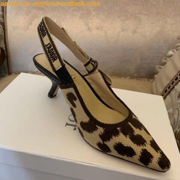 Replica Dior J'Adior Slingback Pumps 65mm In Mizza Embroidered Cotton 4