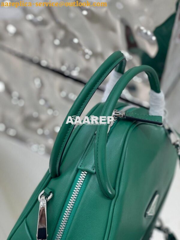 Replica Prada Leather Triangle bag 1BB082 Green 12