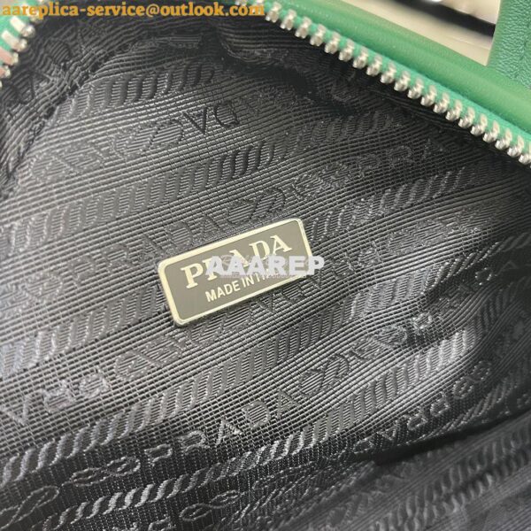 Replica Prada Leather Triangle bag 1BB082 Green 13