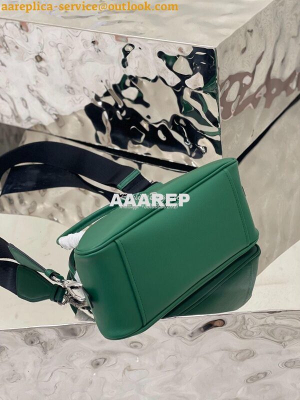 Replica Prada Leather Triangle bag 1BB082 Green 14