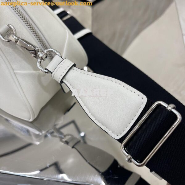 Replica Prada Leather Triangle bag 1BB082 White 10