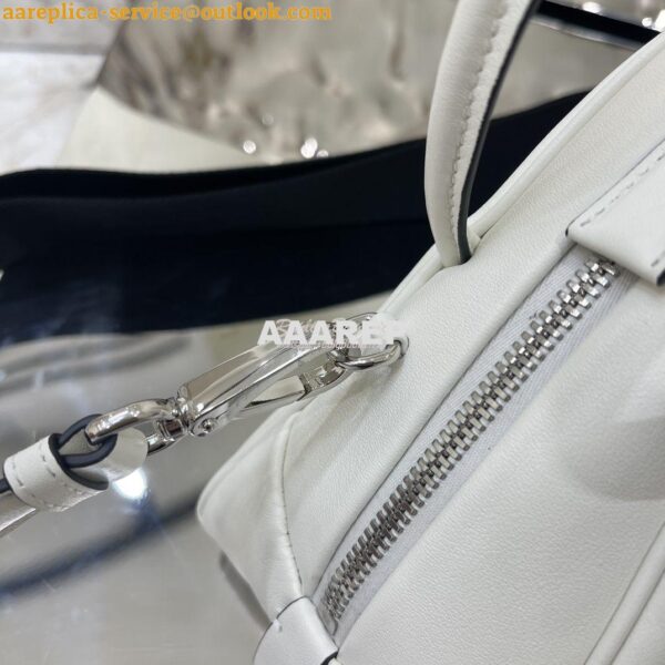 Replica Prada Leather Triangle bag 1BB082 White 11