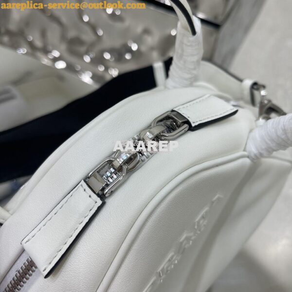 Replica Prada Leather Triangle bag 1BB082 White 12