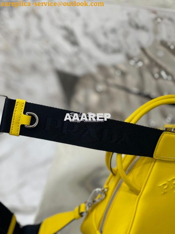 Replica Prada Leather Triangle bag 1BB082 Yellow 10