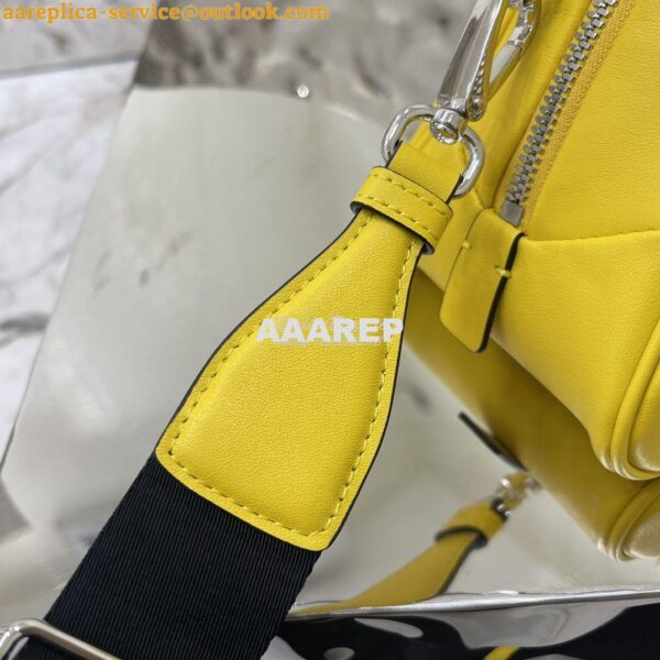 Replica Prada Leather Triangle bag 1BB082 Yellow 11