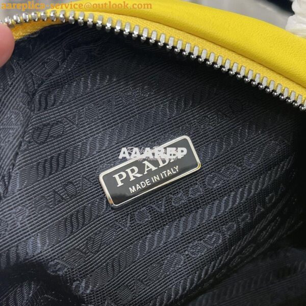 Replica Prada Leather Triangle bag 1BB082 Yellow 14