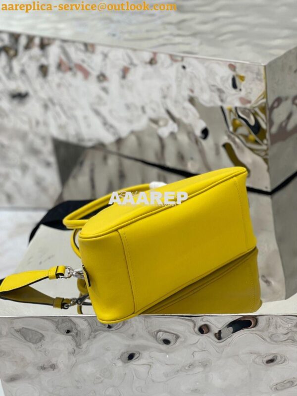Replica Prada Leather Triangle bag 1BB082 Yellow 15