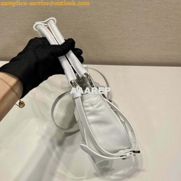 Replica Prada 1BA368 Moon padded patent leather bag White 5