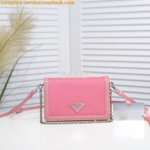 Replica Prada Nylon And Leather Mini-bag 1BP019 Pink