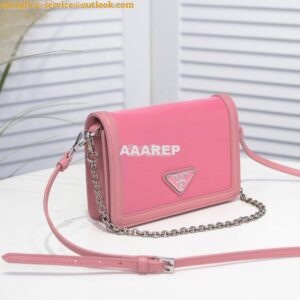 Replica Prada Nylon And Leather Mini-bag 1BP019 Pink 2