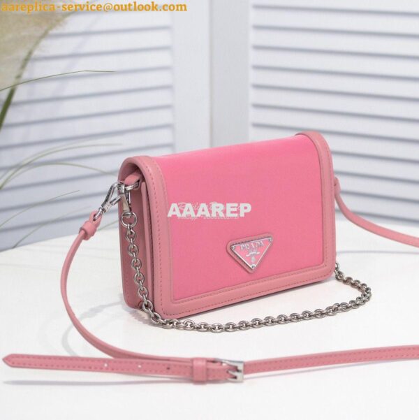 Replica Prada Nylon And Leather Mini-bag 1BP019 Pink 4