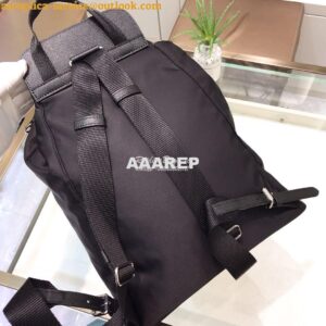 Replica Prada Nylon and Saffiano leather backpack 1BZ064 Black 2