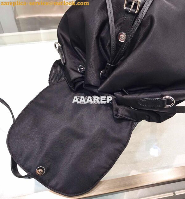 Replica Prada Nylon and Saffiano leather backpack 1BZ064 Black 9