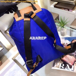 Replica Prada Nylon and Saffiano leather backpack 1BZ064 Blue Caramel 2