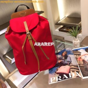 Replica Prada Nylon and Saffiano leather backpack 1BZ064 Red