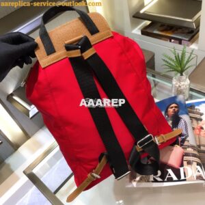 Replica Prada Nylon and Saffiano leather backpack 1BZ064 Red 2