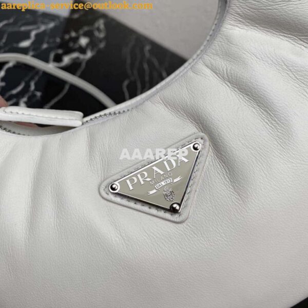 Replica Prada 1BA384 Prada Soft Padded Nappa Leather Mini Bag White 3