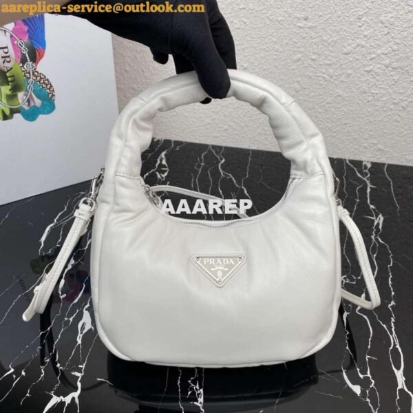 Replica Prada 1BA384 Prada Soft Padded Nappa Leather Mini Bag White 6