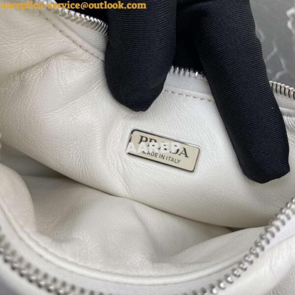 Replica Prada 1BA384 Prada Soft Padded Nappa Leather Mini Bag White 8