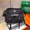 Replica Prada Nylon Prada Triangle shoulder bag 1BH190 Black