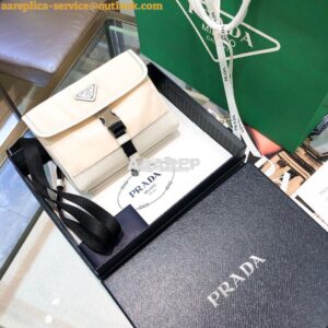 Replica Prada Nylon and Saffiano Leather Cellphone Case 2ZH108 White 2