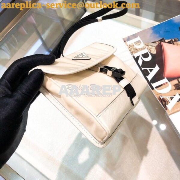 Replica Prada Nylon and Saffiano Leather Cellphone Case 2ZH108 White 9