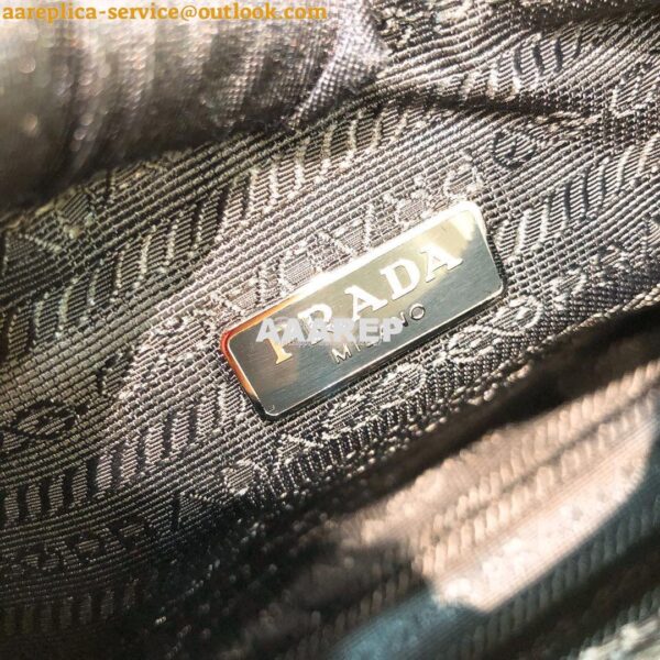 Replica Prada Nylon And Saffiano Leather Mini Bag 1NE204 Black 10